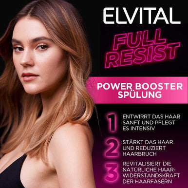 L'Oreal Paris Conditioner Against Hair Loss Due To Hair Breakage For Powerless Brittle Hair With Biotin Provitamin B5 And Arginine Elvital Full Resist Power Booster Conditioner 1 X 250 Ml