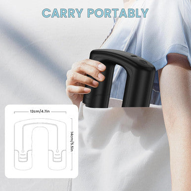 Massage Gun Deep Tissue, Handheld Massager For Muscle Relaxation, Pain Relief, Portable Body Massager Belt With 5 Vibration Levels, Easy To Use, Lightweight & Quiet - Black