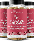 Eu Natural Glow Prenatal Vitamins for Women 3-Pack Bundle 20-in-1 for Healthy Pregnancy and Fetal Development Folic Acid & Vegan DHA For Baby's Growth & A Comfortable Pregnancy 180 Capsules