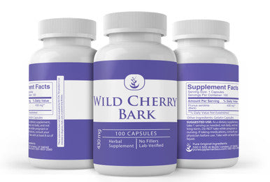 PURE ORIGINAL INGREDIENTS Wild Cherry Bark (100 Capsules), Always Pure, No Additives Or Fillers, Lab Verified