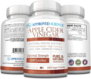 Approved ScienceApple Cider Vinegar with Mother and Piperine Helps Detoxify Boost Metabolism Reduce Inflammation 1 Vegan Friendly Bottle