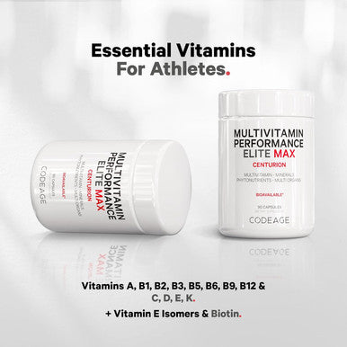 Codeage Multivitamin Performance Elite Max Supplement - Vitamins A B6 B12 C D E Vitamin K (MK-4 MK-6 MK-7 MK-9) Essential Minerals Botanical & Grass-Fed Organ Extracts Lutein - 90 Capsules