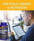 Natural Stacks Supplements Bundle - NeuroFuel Brain Supplement (45ct) and Serotonin Brain Food (60ct) - Improved Focus, Memory and Motivation, Better Mood and Relaxation