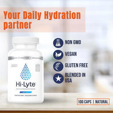 Hi-Lyte Electrolyte Replacement Capsules | Rapid Rehydration Supplement | Vegan, Vegetarian, Keto Friendly | Gentle On Stomach | Magnesium, Potassium, Sodium & Zinc + | 100 Capsules