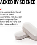 Force Factor Zinc 50mg Zinc Supplements with Zinc Oxide Powder Zinc Gluconate and Zinc Citrate for Immune Support and Immune Health High-Potency Vegan Gelatin Non-GMO 240 Tablets