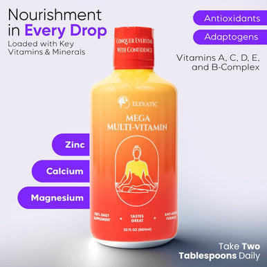 Mega Liquid Multivitamin 32 Fl.Oz (960Ml) Easy To Consume Daily Use Multivitamin Liquid Nutrition & Immune Support Packed With Vital Nutrients For All