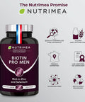 Laboratoires Nutrimea Organic Beard & Hair Growth Complex - with Biotin Selenium Zinc & Pumpkin Seeds - Against Hair Loss and Baldness - Promotes Beard Growth - Nutrimea - Made in France