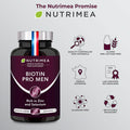 Laboratoires Nutrimea Organic Beard & Hair Growth Complex - with Biotin Selenium Zinc & Pumpkin Seeds - Against Hair Loss and Baldness - Promotes Beard Growth - Nutrimea - Made in France