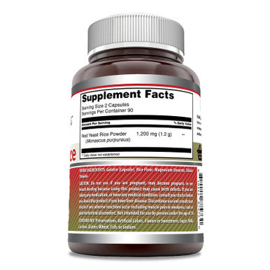 Amazing Formulas Red Yeast Rice 1200Mg Per Serving Capsules Supplement | Non-Gmo | Gluten Free | Made In Usa (180 Count)