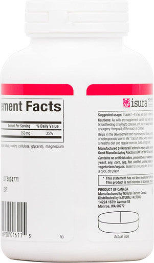 Natural Factors Calcium Citrate Helps Maintain Strong Bones and Teeth 90 tablets 90 servings