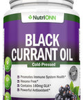 Black Currant Oil - 1000 Mg - 180 Softgels - Cold-Pressed Pure Black Currant Seed Oil - Hexane Free - 140mg GLA - Regulates Hormonal Balance - Great for Immune System, Hair and Skin