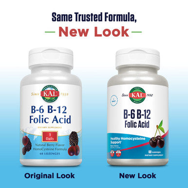 KAL B-6, B-12 Folic Acid Lozenge, 50 mg/400 mcg/400 mcg, 60 Count