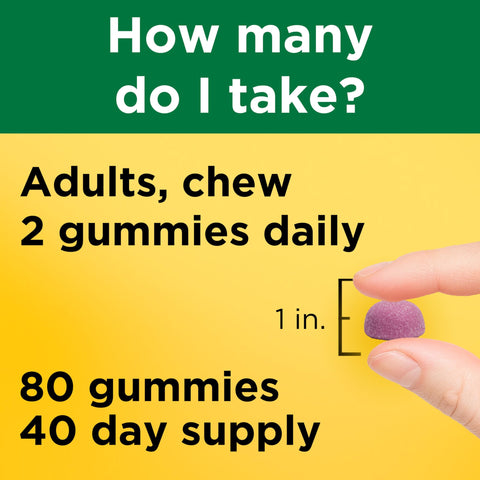 Nature Made Calcium Gummies 500 mg Per Serving with Vitamin D3 Dietary Calcium Supplement for Bone Support 80 Gummies 40 Day Supply