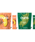 Cure Energizing Hydration Mix - Natural Energy Drink with Electrolytes and Caffeine | Made with Coconut Water | No Added Sugar | Vegan | Paleo Friendly | Peach + Matcha Bundle | 28 Packets