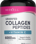 NeoCell Collagen Peptides | 250 Tablets | with Vitamin C | Grassfed Supplement | Hair, Skin, & Nails | for Women and Men