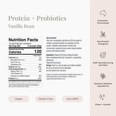 JSHealth Vegan Pea Protein Powder Vanilla Bean Flavor 300G