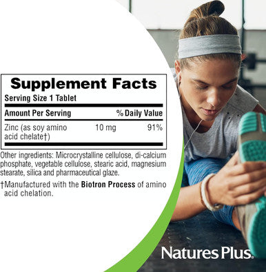Naturesplus Zinc Tablets - 10 Mg, 90 Vegetarian Supplements - Immune System Supplement For Cellular Growth & Repair - Promotes Healthy Digestion, Metabolism & Vision - Gluten-- 90 Servings