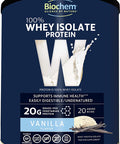 Biochem 100 Whey Isolate Protein Vanilla 30.2 oz 20g of Protein Meal Replacement Supports Lean Muscle Easily Digestible Silky Smooth Taste Amino Acids
