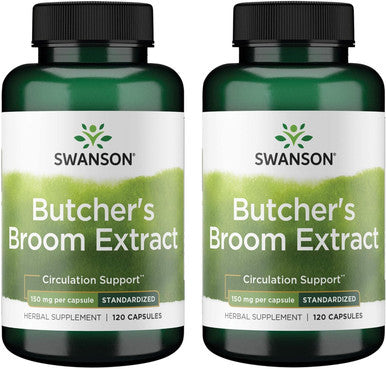 Swanson Butcher's Broom (Standardized) 150 Milligrams 120 Capsules (2 Pack)