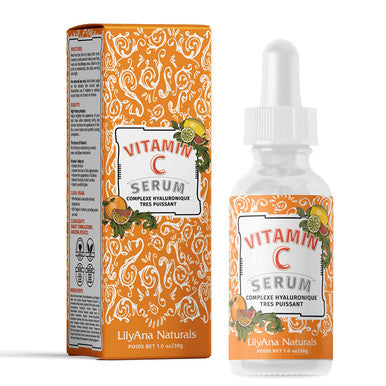 LilyAna Naturals Vitamin C Serum for Face Face Serum with Hyaluronic Acid and Vitamin E Anti Aging Serum Reduces Age Spots and Sun Damage Promotes Collagen and Elastin 1oz