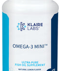 Klaire Labs Omega-3 Mini - Ultra Pure, Easy to Swallow Fish Oil Gels for Kids & Adults 150 Milligrams EPA / 100 Milligrams DHA Omega 3 Fatty Acids, Lemon Flavor for No Fishy Burps (100 Softgels)