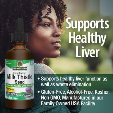 Nature'S Answer Milk Thistle 2 Ounce Extract - Alcohol Non GMO Liver Support Supplement for Everyone - Liver Detox Made in USA