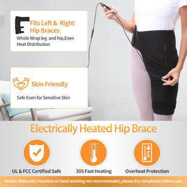 Bedhum Hip Heating Pad Hip Massager Vibration Heating Pad For Hip Thigh/Buttocks Electric Heated Hip Brace Heating Pad For Hip Pain Relief