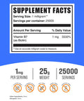 BulkSupplements.com Pure Biotin (Vitamin B7) Powder - Vegan Biotin - Skin Vitamins - Nail Growth - Hair Vitamins for Thicker Hair Growth (25 Grams - 0.88 oz)