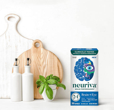 Neuriva Brain Eye Support Capsules 30 Count in a Box with Vitamins A C E Zinc Zeaxanthin Antioxidants Filters Blue Light Decaffeinated Vegetarian Gluten GMO Pack of 2