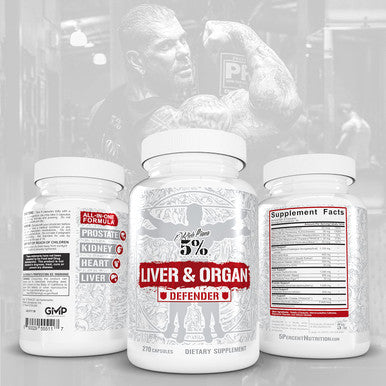 5% Nutrition 2-Stack | Liver & Organ Defender + Test Booster | Liver, Kidney, & Heart Support + Testosterone, Muscle Builder, Male Vitality, Energy & Stamina
