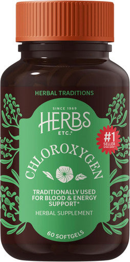 Herbs Etc. ChlorOxygen Chlorophyll Concentrate Softgels High Potency Chlorophyll for Detoxification Support