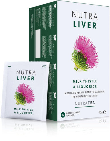 Nutra Tea NUTRALIVER - Liver Detox Tea | Liver Cleanse Tea For Liver Cleansing and Liver Support Includes Milk Thistle Turmeric & Fennel - 40 Enveloped Tea Bags - by Nutra Tea - Herbal Tea - (2 Pack)