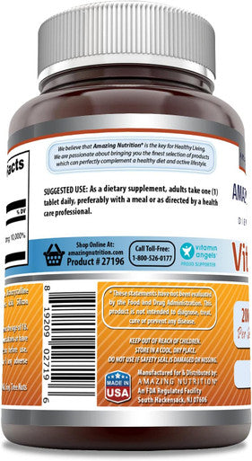Amazing Nutrition Formulas Vitamin B6 Pyridoxine 200mg 100 Tablets Supplement | Non-GMO | Gluten | Made in USA