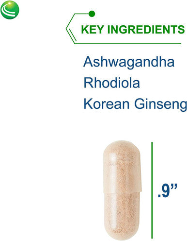 Nutra BioGenesis - BioAdaptogen Ultra - Ashwagandha, Rhodiola and Korean Ginseng to Help Support Stress Response and Neurotransmitter Health - 60 Capsules