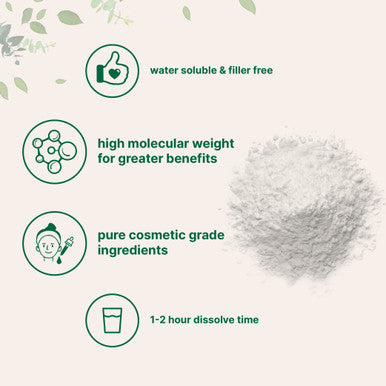 Pure Hyaluronic Serum Powder High Molecular Weight Cosmetics Grade Making Anti Aging Serum for Face and Skin 30 Gram