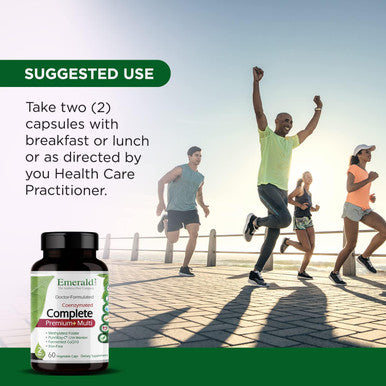 Emerald Labs Complete Premium Multi - Multivitamin For Digestive & Immune Support With Vitamin C As Pureway-C, B Vitamin Complex, Albion Chelated Zinc & More - 60 Vegetable Capsules (30-Day Supply)