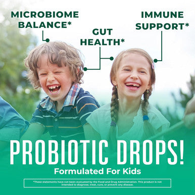 Maryruth Organics USDA Organic Liquid Kids Probiotic Drops by | Digestive Health | Gut Health | Kids Immune Support Supplement | Overall Health and Wellness | Non GMO | Vegan | 30 Servings