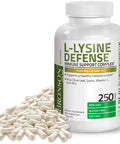 Bronson L-Lysine Defense Immune Support Complex 1500 Mg L-Lysine Plus Olive Leaf, Garlic, Vitamin C And Zinc - Non-Gmo, 250 Vegetarian Capsules