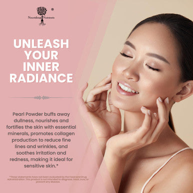 Nourishing Nutrients Pearl Powder Supplement for Skin Health - Anti-Aging Antioxidant & Collagen Production - Healthy Eyes Hair and Nails Supports Immunity Mood and Sleep - With Calcium and Amino Acids 60g 30 servings