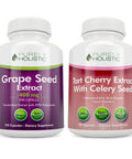 Purely Holistic Grape Seed Extract 400Mg + Tart Cherry Extract And Celery Seed Bundle - 430 Vegan Capsules - Made In Usa