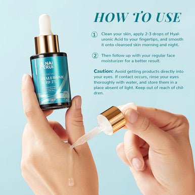 Anai Rui Hyaluronic Acid Serum For Skin 2% With Vitamin B5, C& E - Intense Hydration + Moisturizer, Plumps & Increase Firmness, Non-Greasy, Paraben-- 1. Fl Oz