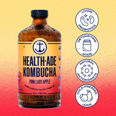 Health-Ade Pink Lady Kombucha Bottle 16 Fl Oz