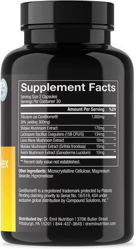 Dr. Emil Nutrition Total Gut Health Complex Prebiotic Probiotic Postbiotic Gut Health Supplements for Women and Men Probiotics for Digestive Health Gut Health 60 Capsules