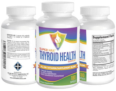 Elevate Recovery Supplements 3-Month Thyroid Support Supplement (All-In-1 Formula) With 14 Active Ingredients - Thyroid Supplements - Thyroid Health Complex - Thyroid Support For Women & Men - 180 Capsules