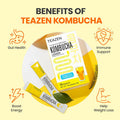 Teazen 4 Flavors 40 Sticks Variety Pack Kombucha Lemon Berry Mango Guava (30 Sticks) & Grapefruit Powdered Drink Mix (10 Sticks)