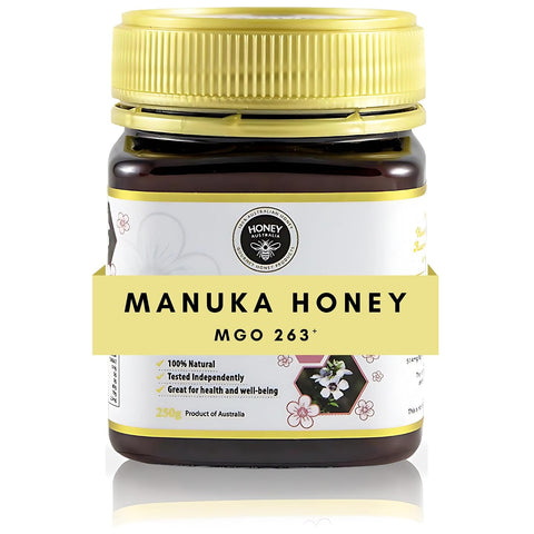 Honey Australia Manuka Honey MGO 263+ | 17.6 oz | Raw, Organic, Pure Honey for Daily Wellness & Energy | Natural Sweetener & Health Boost | Rich in Nutrients, Delicious, Creamy Flavor