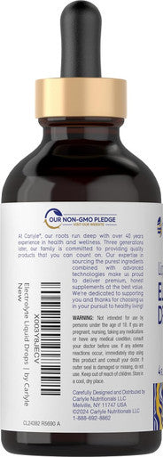 Carlyle Electrolyte Drops 4 fl oz | Hydration Liquid Supplement for Drinks | Vegan Formula | Keto-Friendly Non-GMO Gluten