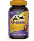 Nature's Way Alive! Immune Gummies, Food-Based Blend (150mg per serving) and Elderberry, Gluten Free, Made with Pectin, 90 Gummies