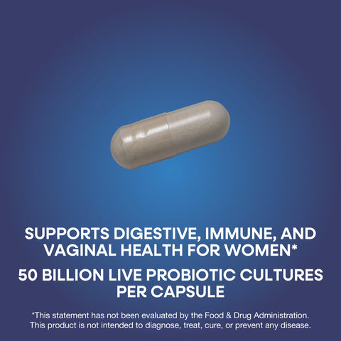 Nature'S Way Fortify Extra Strength Women S Probiotic 50 Billion Cfu Potent Multi-Strain Probiotic For Digestive Vaginal And Immune Support Once-Daily Capsule 30 Capsules