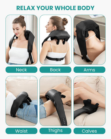 Nekteck Neck Massager, Cordless 6D Shiatsu Neck And Back Massager, Neck Massager For Pain Relief Deep Tissue, Ideal For Men And Women, Ideal For Home, Office And Car, With Heat, Black